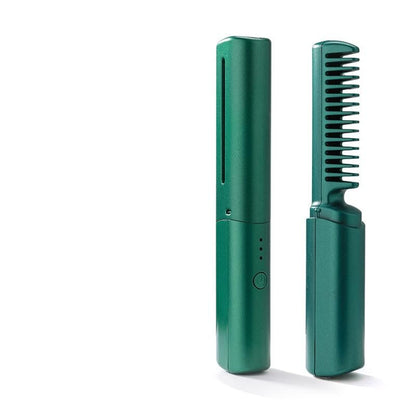 Professional Wireless Hair Straightener Curler Comb Fast Heating Negative Ion Straightening Curling Brush Hair Styling Tools.