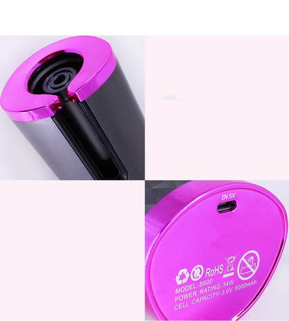 Rechargeable Automatic Hair Curler Women Portable Hair Curling Iron LCD Display Ceramic Curly Rotating Curling Wave Styer.