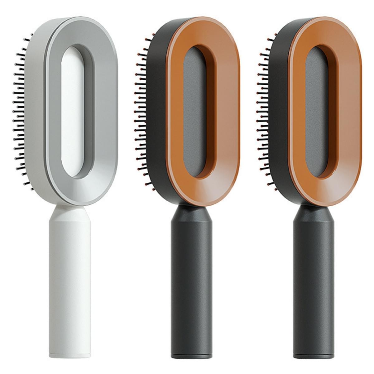 Self Cleaning Hair Brush For Women One-key Cleaning Hair Loss Airbag Massage Scalp Comb Anti-Static Hairbrush - Lux Mart London