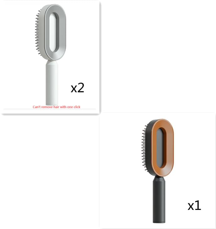 Self Cleaning Hair Brush For Women One-key Cleaning Hair Loss Airbag Massage Scalp Comb Anti-Static Hairbrush - Lux Mart London