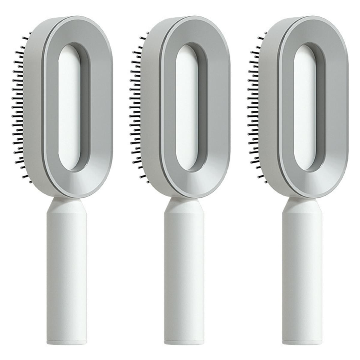 Self Cleaning Hair Brush For Women One-key Cleaning Hair Loss Airbag Massage Scalp Comb Anti-Static Hairbrush - Lux Mart London