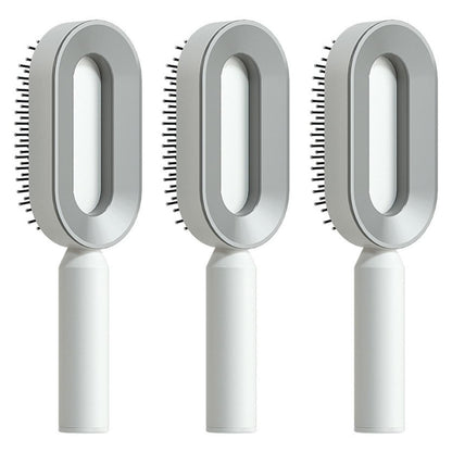 Self Cleaning Hair Brush For Women One-key Cleaning Hair Loss Airbag Massage Scalp Comb Anti-Static Hairbrush - Lux Mart London