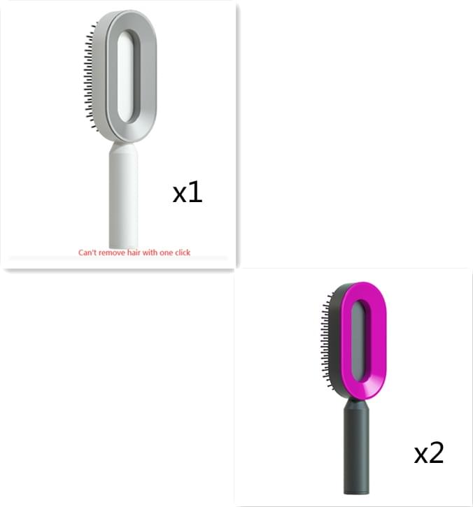 Self Cleaning Hair Brush For Women One-key Cleaning Hair Loss Airbag Massage Scalp Comb Anti-Static Hairbrush - Lux Mart London
