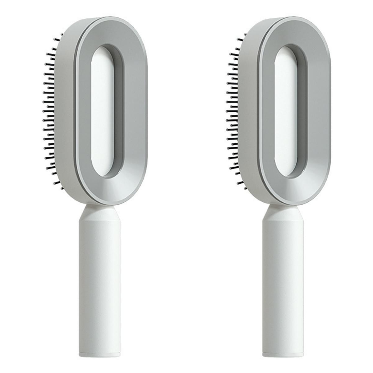Self Cleaning Hair Brush For Women One-key Cleaning Hair Loss Airbag Massage Scalp Comb Anti-Static Hairbrush - Lux Mart London