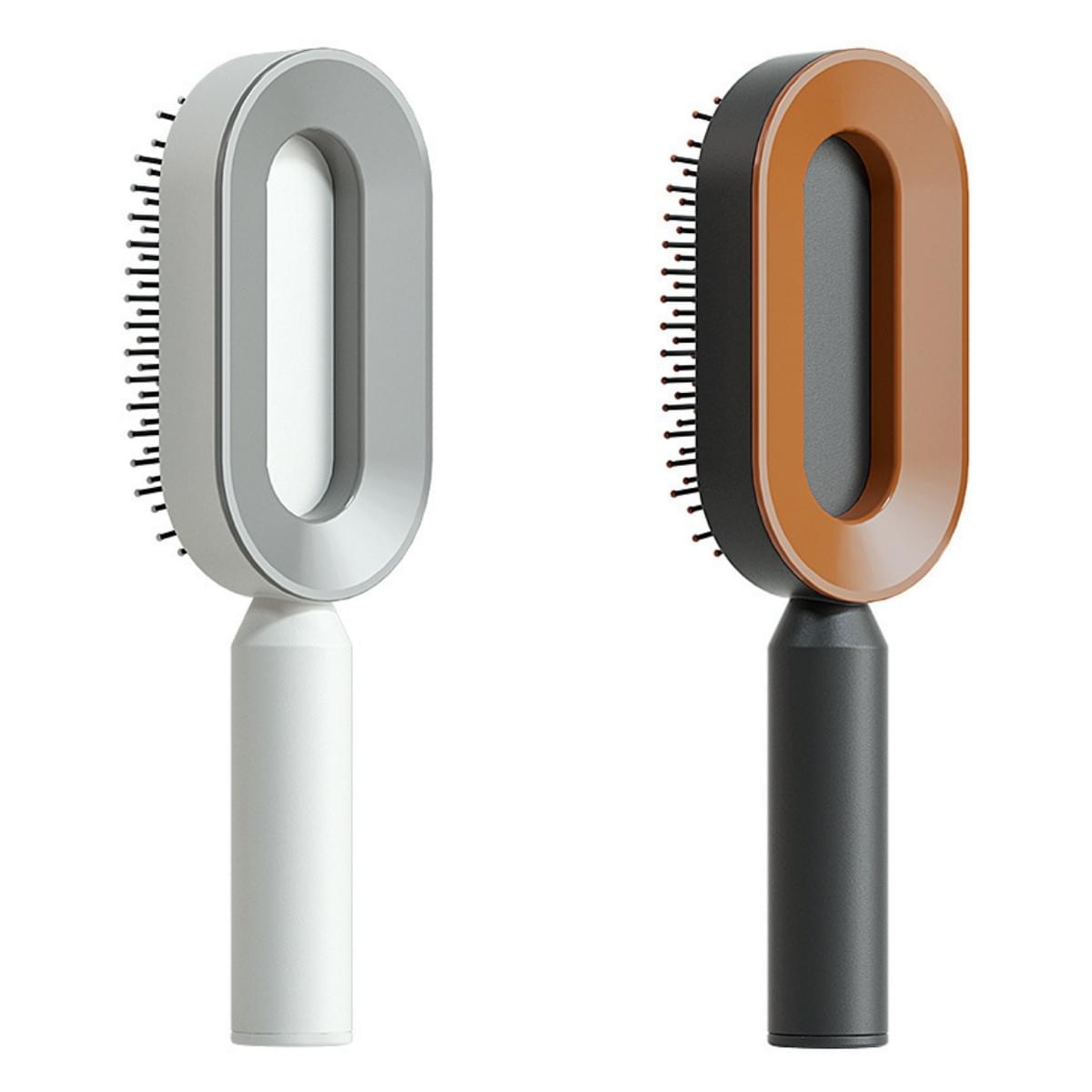 Self Cleaning Hair Brush For Women One-key Cleaning Hair Loss Airbag Massage Scalp Comb Anti-Static Hairbrush - Lux Mart London