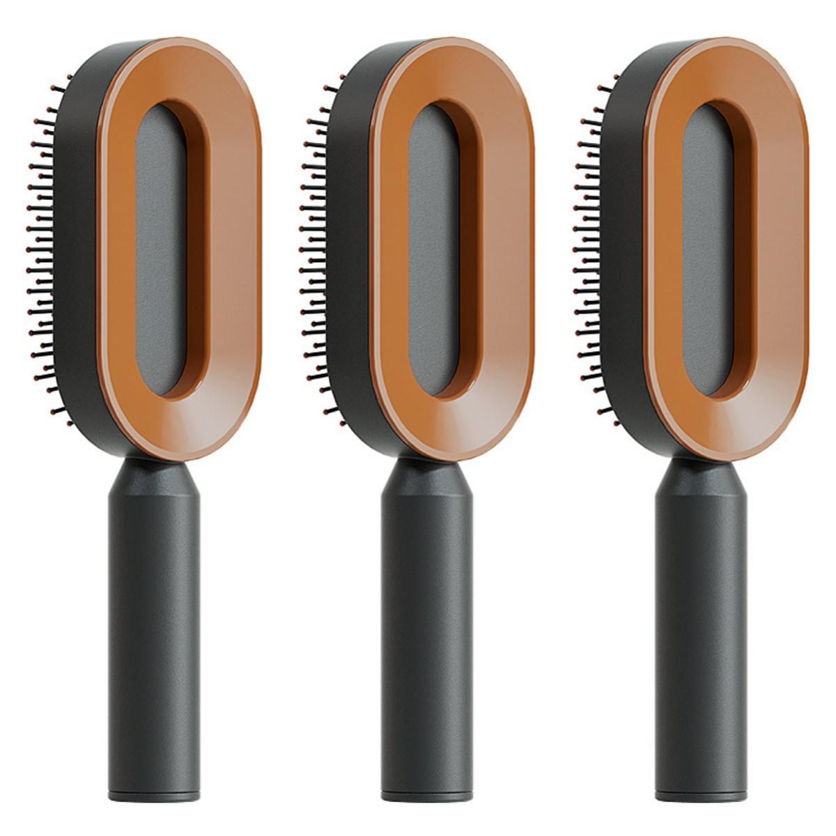 Self Cleaning Hair Brush For Women One-key Cleaning Hair Loss Airbag Massage Scalp Comb Anti-Static Hairbrush - Lux Mart London
