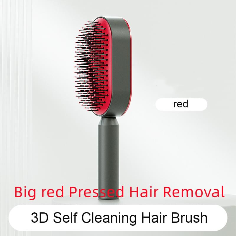 Self Cleaning Hair Brush For Women One-key Cleaning Hair Loss Airbag Massage Scalp Comb Anti-Static Hairbrush.