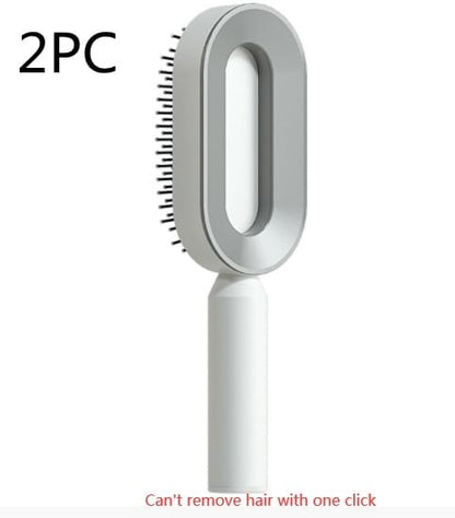 Self Cleaning Hair Brush For Women One-key Cleaning Hair Loss Airbag Massage Scalp Comb Anti-Static Hairbrush - Lux Mart London