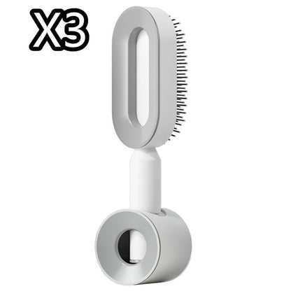 Self Cleaning Hair Brush For Women One-key Cleaning Hair Loss Airbag Massage Scalp Comb Anti-Static Hairbrush - Lux Mart London