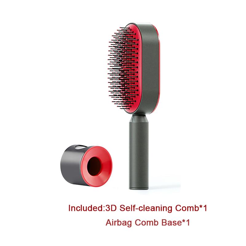 Self Cleaning Hair Brush For Women One-key Cleaning Hair Loss Airbag Massage Scalp Comb Anti-Static Hairbrush - Lux Mart London