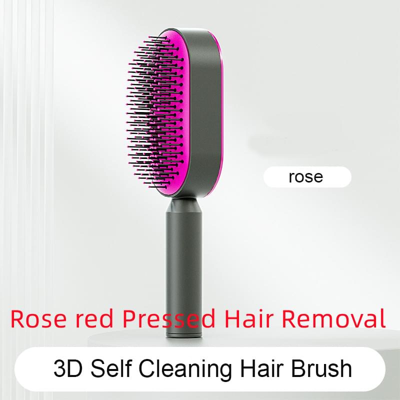 Self Cleaning Hair Brush For Women One-key Cleaning Hair Loss Airbag Massage Scalp Comb Anti-Static Hairbrush.