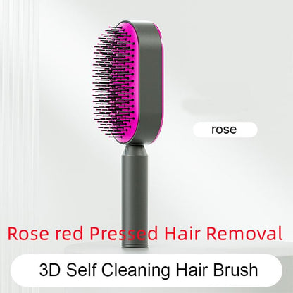 Self Cleaning Hair Brush For Women One-key Cleaning Hair Loss Airbag Massage Scalp Comb Anti-Static Hairbrush.