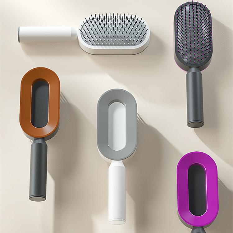 Self Cleaning Hair Brush For Women One-key Cleaning Hair Loss Airbag Massage Scalp Comb Anti-Static Hairbrush.