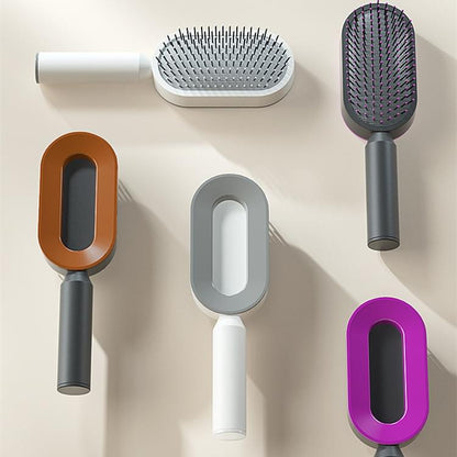 Self Cleaning Hair Brush For Women One-key Cleaning Hair Loss Airbag Massage Scalp Comb Anti-Static Hairbrush.