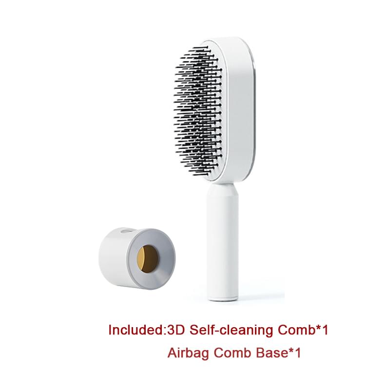 Self Cleaning Hair Brush For Women One-key Cleaning Hair Loss Airbag Massage Scalp Comb Anti-Static Hairbrush - Lux Mart London
