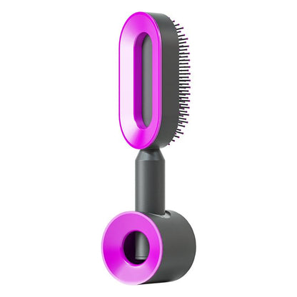 Self Cleaning Hair Brush For Women One-key Cleaning Hair Loss Airbag Massage Scalp Comb Anti-Static Hairbrush.