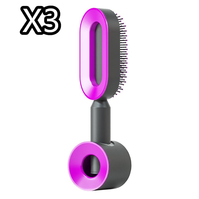 Self Cleaning Hair Brush For Women One-key Cleaning Hair Loss Airbag Massage Scalp Comb Anti-Static Hairbrush - Lux Mart London