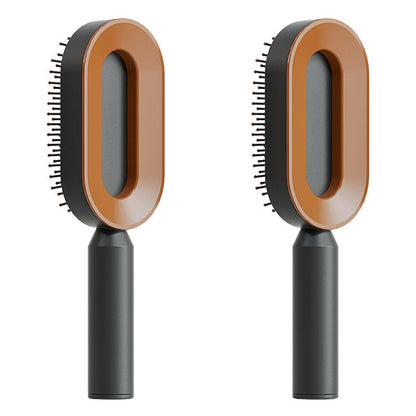 Self Cleaning Hair Brush For Women One-key Cleaning Hair Loss Airbag Massage Scalp Comb Anti-Static Hairbrush - Lux Mart London