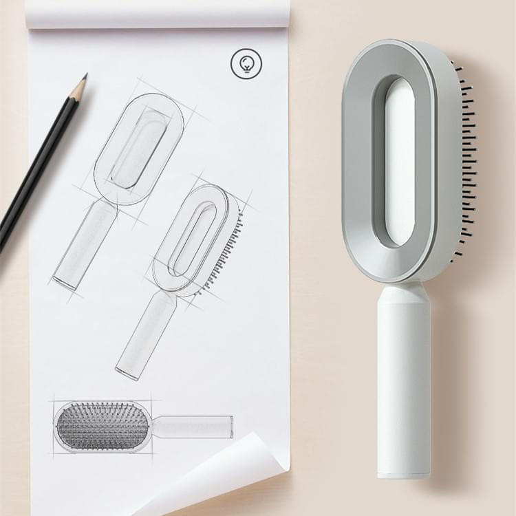 Self Cleaning Hair Brush For Women One-key Cleaning Hair Loss Airbag Massage Scalp Comb Anti-Static Hairbrush.