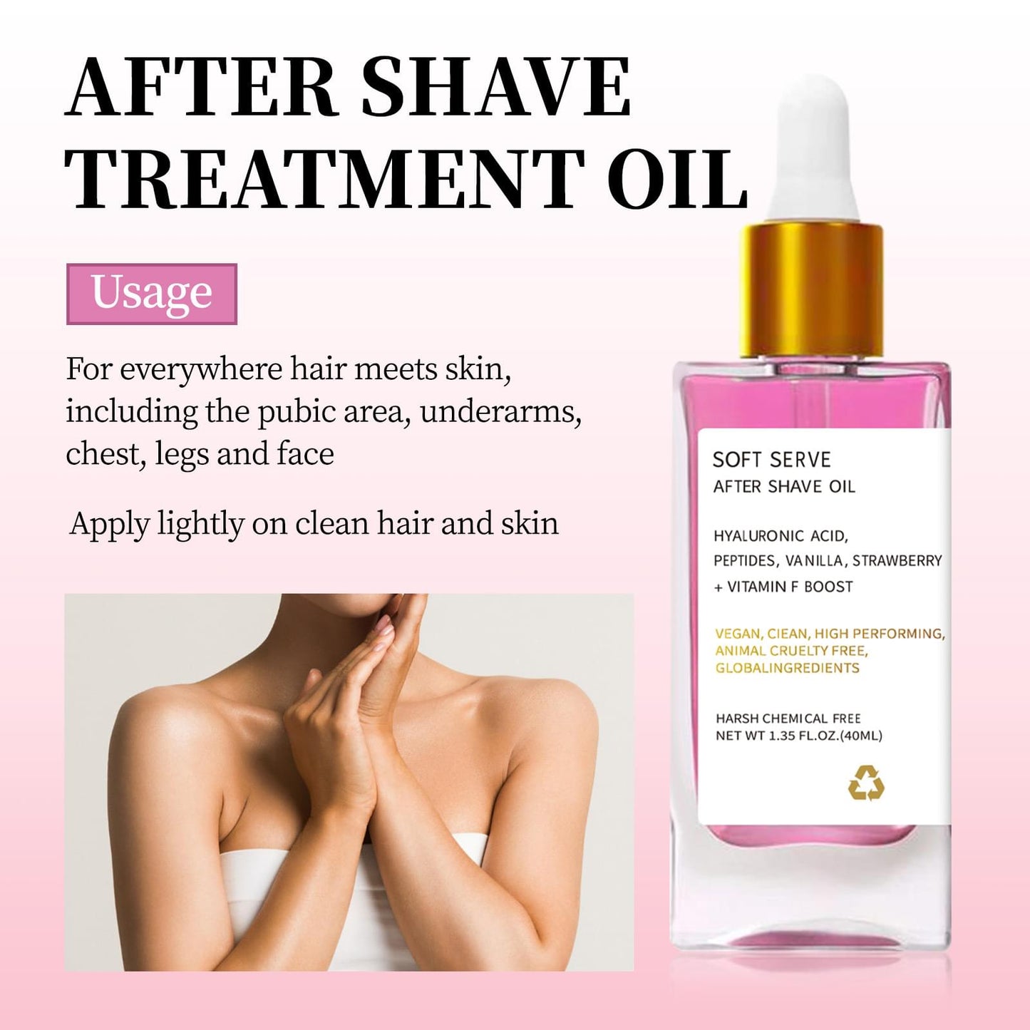 Skin Care Deep Moisturizing Oil After Hair Removal.
