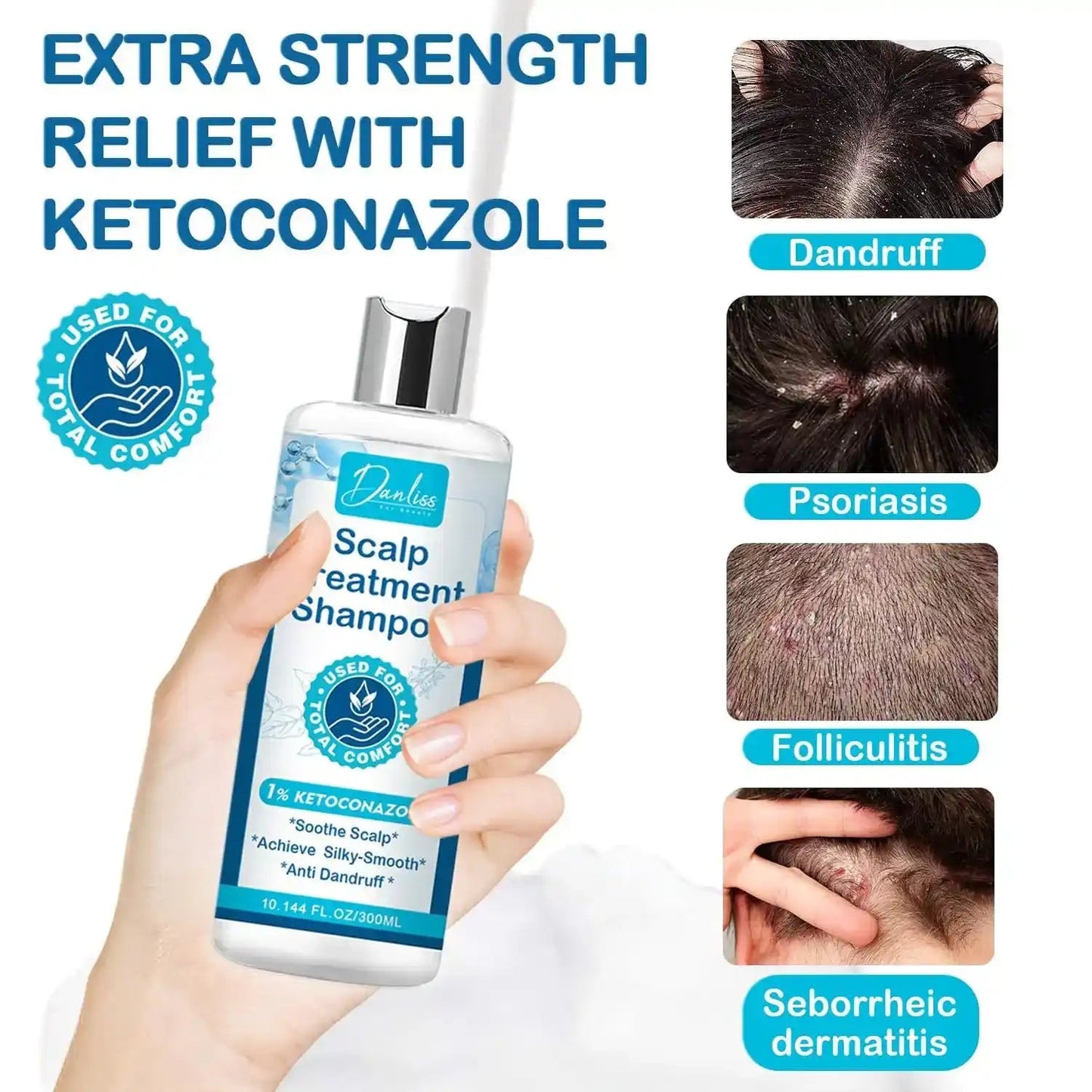 Soothing Scalp And Hair, Lightweight And Strong Hair Texture, Anti Itch And Dandruff Shampoo.