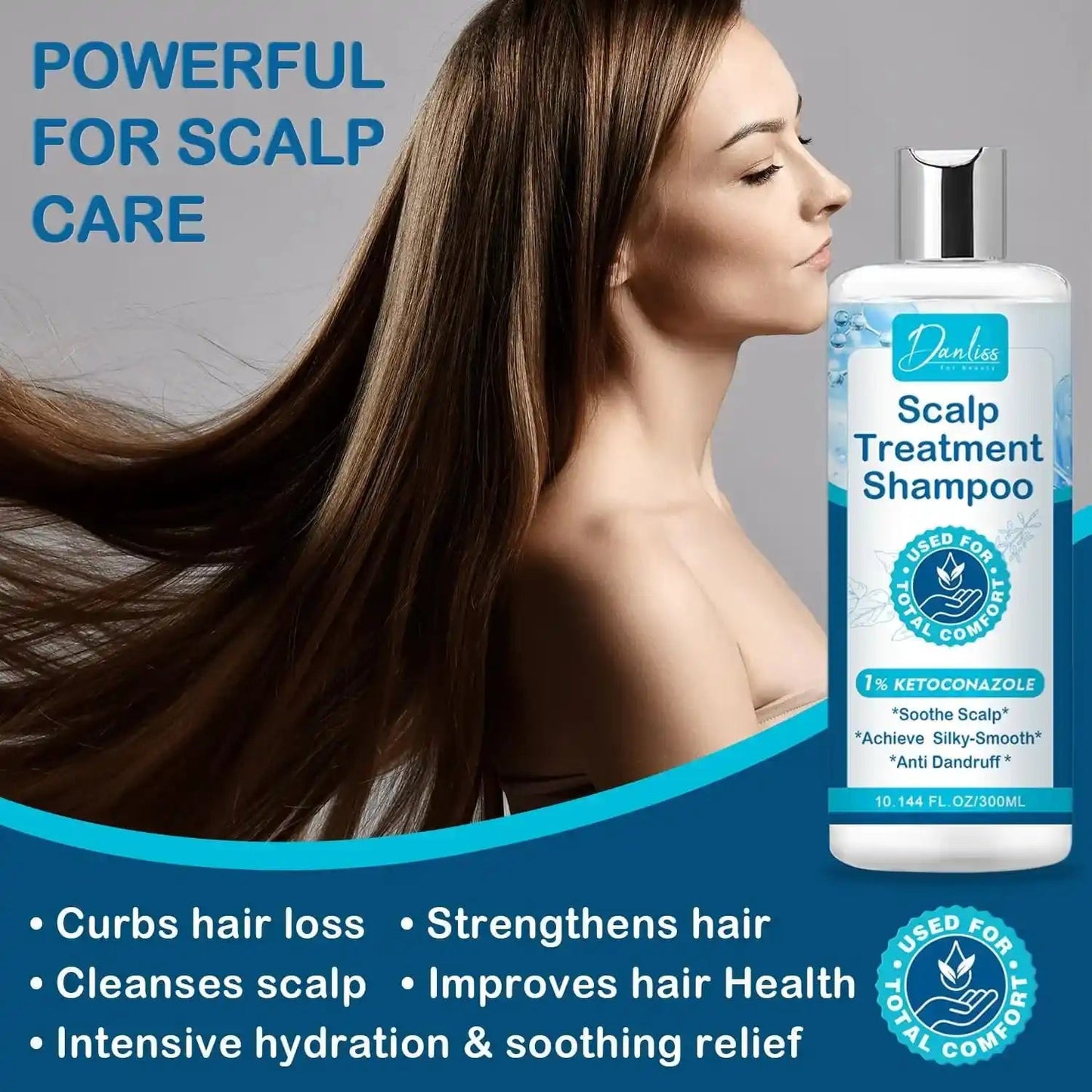 Soothing Scalp And Hair, Lightweight And Strong Hair Texture, Anti Itch And Dandruff Shampoo.