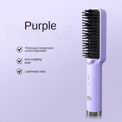 Straight Hair Comb Electric Hot Comb Straight Curly Hair Two-in-one Comb Three-speed Temperature For Different Needs.