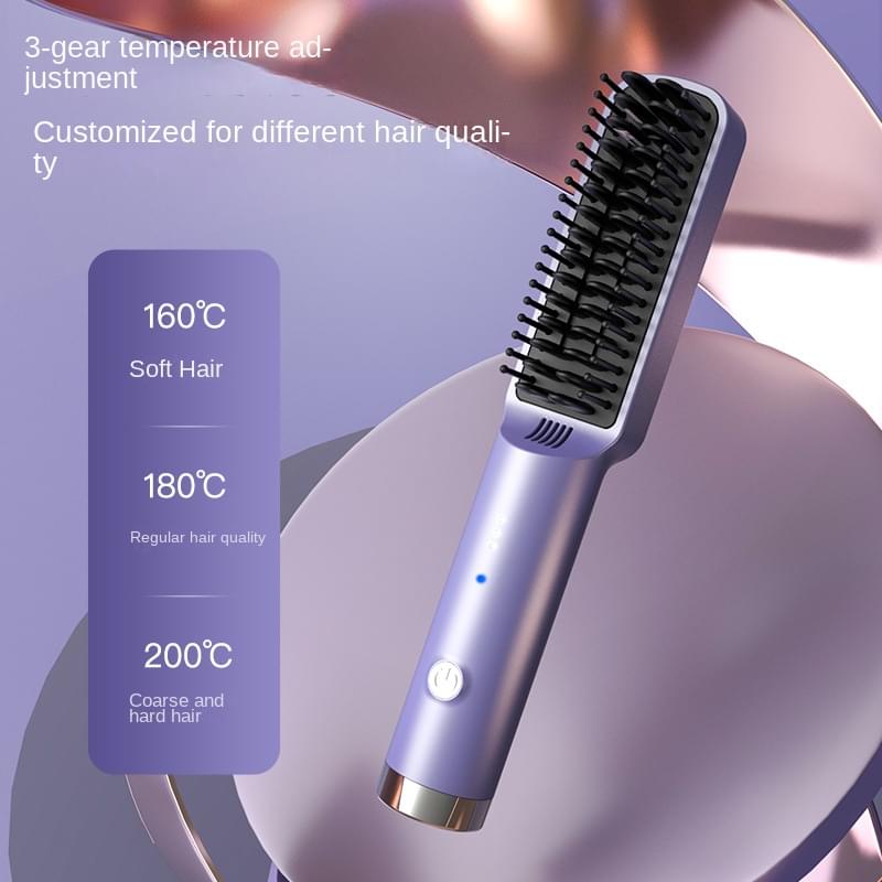 Straight Hair Comb Electric Hot Comb Straight Curly Hair Two-in-one Comb Three-speed Temperature For Different Needs.