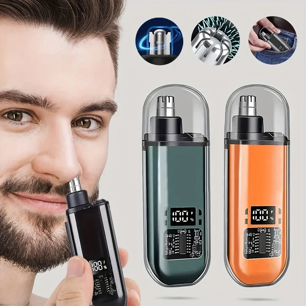 Suitable for men, USB charging nose and ear hair trimmer portable electric nose hair clipper, mini compact design, quick chargin.