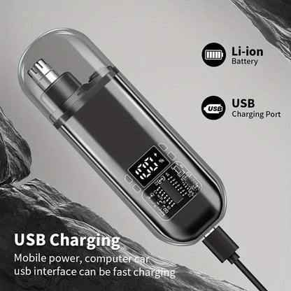Suitable for men, USB charging nose and ear hair trimmer portable electric nose hair clipper, mini compact design, quick chargin.