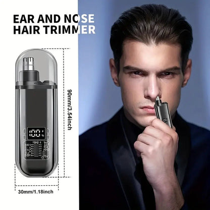 Suitable for men, USB charging nose and ear hair trimmer portable electric nose hair clipper, mini compact design, quick chargin.