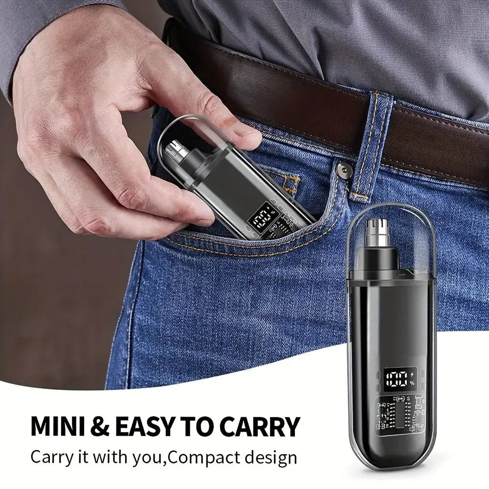 Suitable for men, USB charging nose and ear hair trimmer portable electric nose hair clipper, mini compact design, quick chargin.