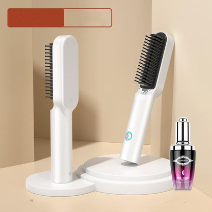 USB Portable Hot Air Comb Rechargable Professional Hair Dryer Brush 2 In1 Mini Hair Straightener Curler Brush Hair Styler.