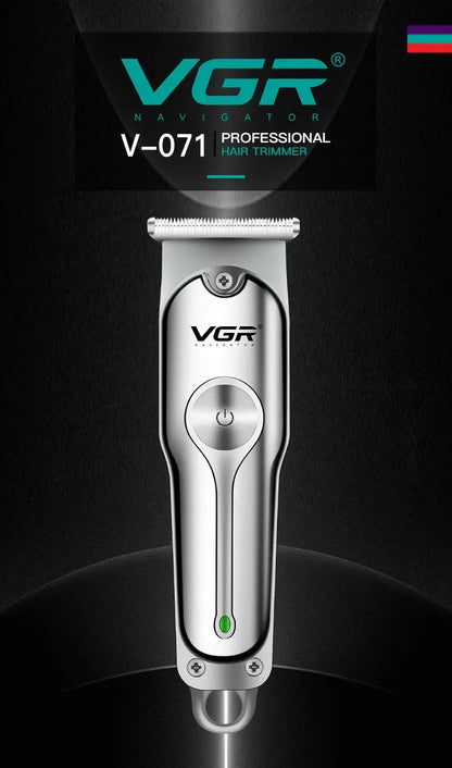 VGR 071 Hair Trimmer Professional Hair Clipper Rechargeable Hair Cutting Machine T-Blade Cordless Portable Trimmer for Men.