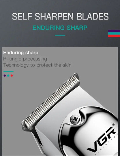VGR 071 Hair Trimmer Professional Hair Clipper Rechargeable Hair Cutting Machine T-Blade Cordless Portable Trimmer for Men.