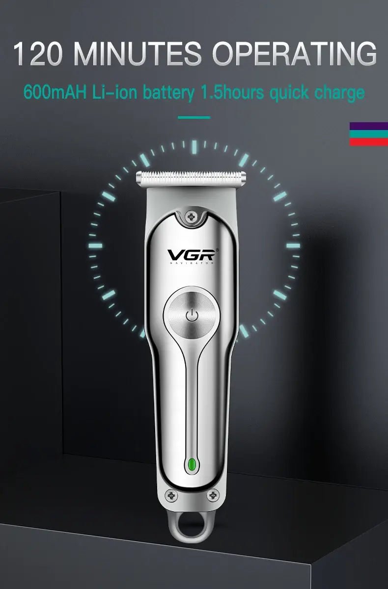 VGR 071 Hair Trimmer Professional Hair Clipper Rechargeable Hair Cutting Machine T-Blade Cordless Portable Trimmer for Men.