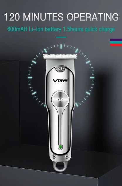 VGR 071 Hair Trimmer Professional Hair Clipper Rechargeable Hair Cutting Machine T-Blade Cordless Portable Trimmer for Men.