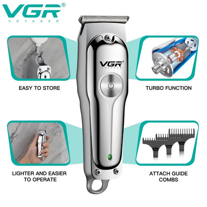 VGR 071 Hair Trimmer Professional Hair Clipper Rechargeable Hair Cutting Machine T-Blade Cordless Portable Trimmer for Men.