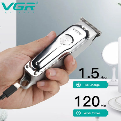 VGR 071 Hair Trimmer Professional Hair Clipper Rechargeable Hair Cutting Machine T-Blade Cordless Portable Trimmer for Men.