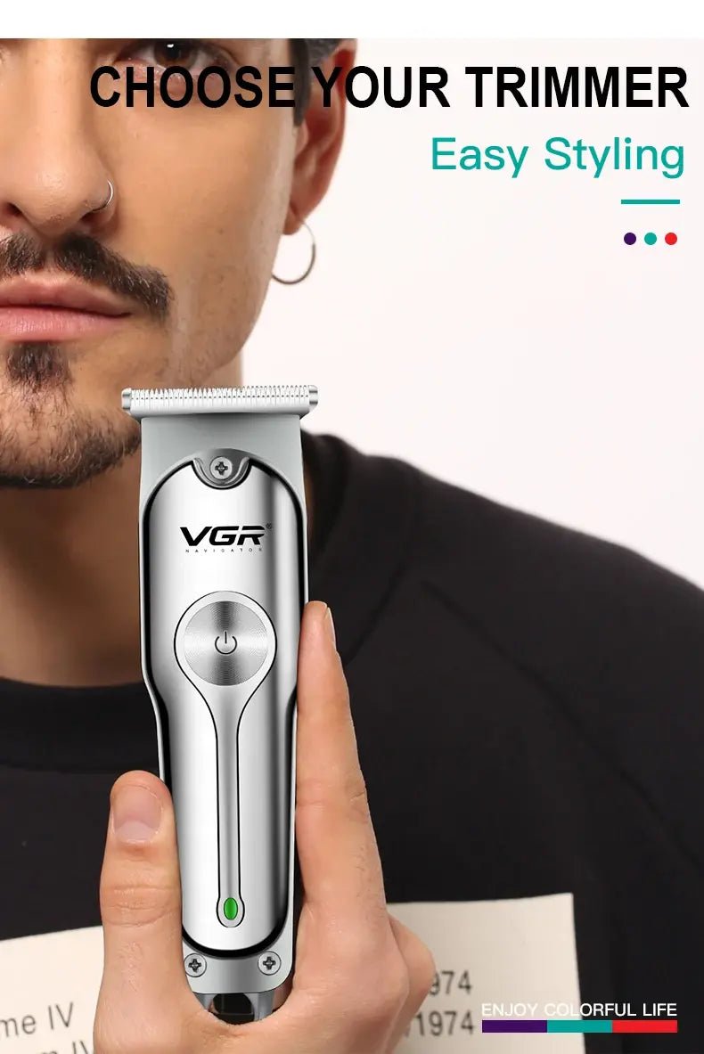 VGR 071 Hair Trimmer Professional Hair Clipper Rechargeable Hair Cutting Machine T-Blade Cordless Portable Trimmer for Men.
