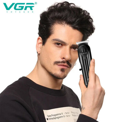 VGR Hair Trimmer Professional Hair Clipper Electric T-Blade Hair Cutting Machine 0mm LED Display Barber Trimmer for Men V-982.