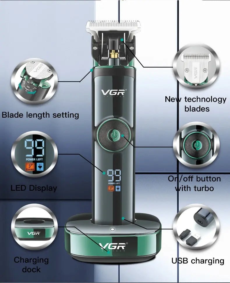 VGR Long Life Hair Trimmer Powerful Power Hair Trimmer Set for Men with Base series hair trimmer.