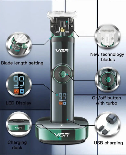 VGR Long Life Hair Trimmer Powerful Power Hair Trimmer Set for Men with Base series hair trimmer.