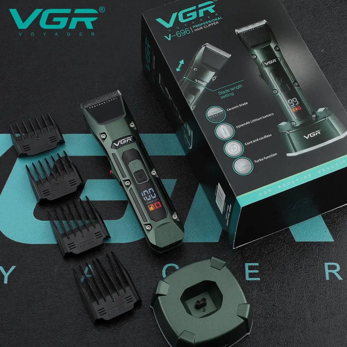 VGR Long Life Hair Trimmer Powerful Power Hair Trimmer Set for Men with Base series hair trimmer.