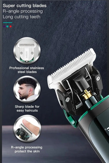 VGR Long Life Hair Trimmer Powerful Power Hair Trimmer Set for Men with Base series hair trimmer - Lux Mart London