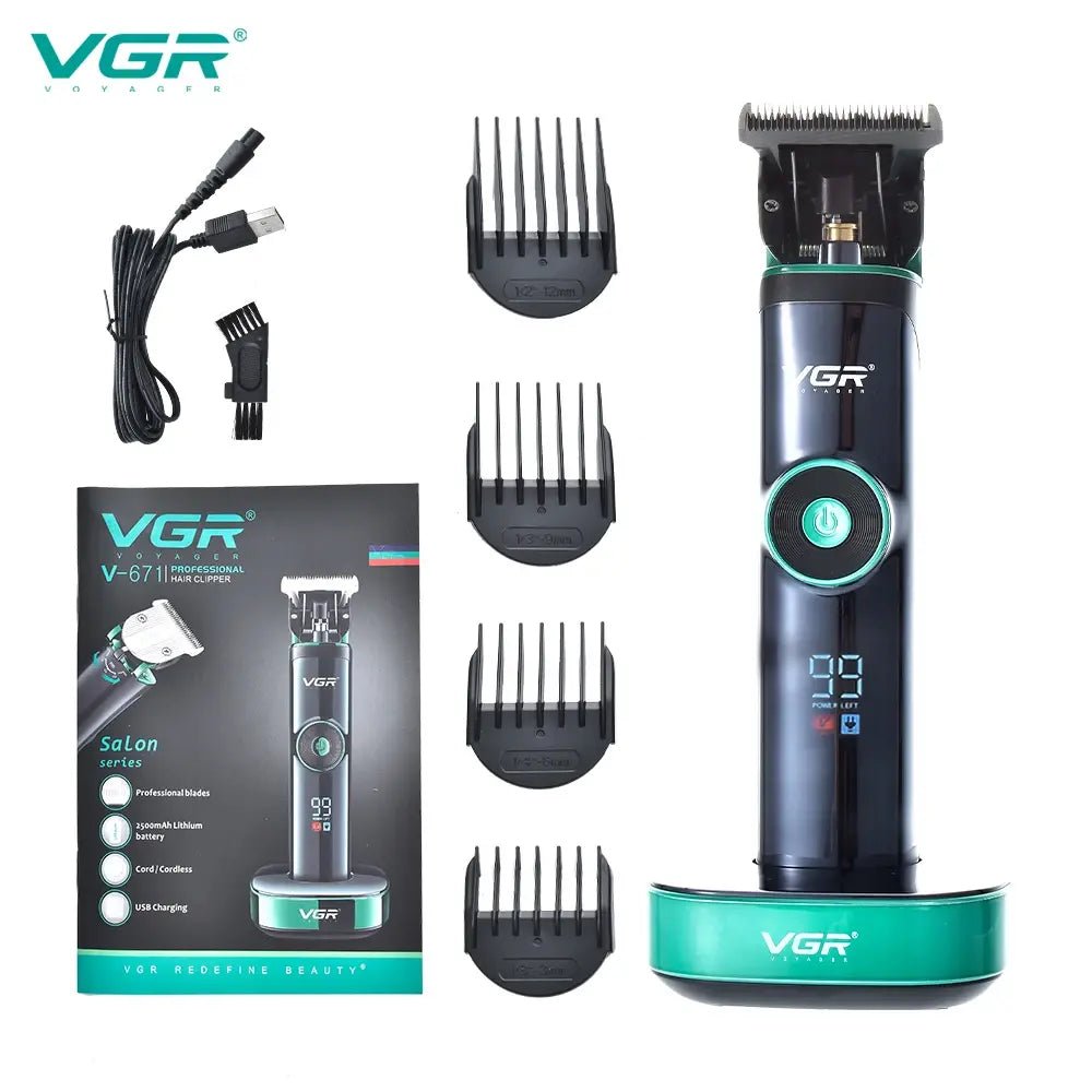 VGR Long Life Hair Trimmer Powerful Power Hair Trimmer Set for Men with Base series hair trimmer - Lux Mart London
