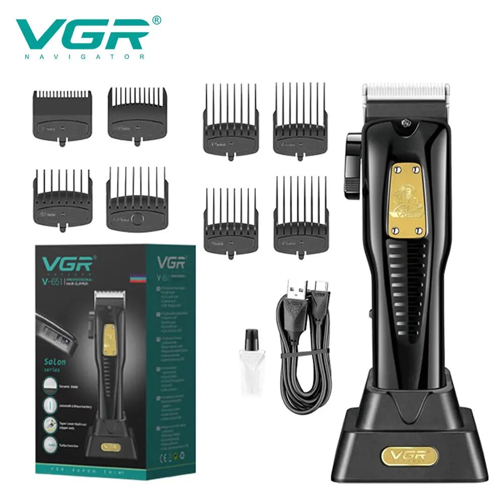VGR Long Life Hair Trimmer Powerful Power Hair Trimmer Set for Men with Base series hair trimmer - Lux Mart London