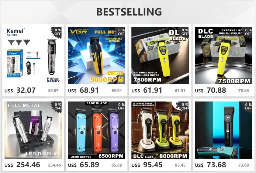 VGR V-879T Hair Trimmer for Men DLC Blade T-Blade 7500RPM LED Display 1500mAh Professional Hair Clipper Finishing Machine.