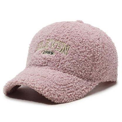 Winter Lambskin Thickened Warm Baseball Cap.