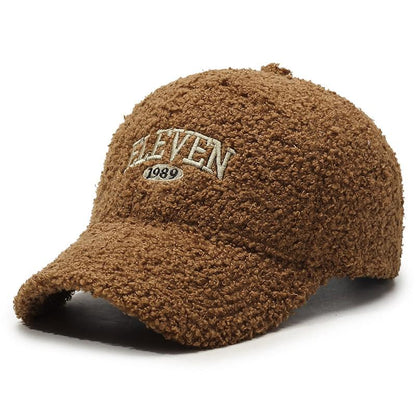 Winter Lambskin Thickened Warm Baseball Cap.